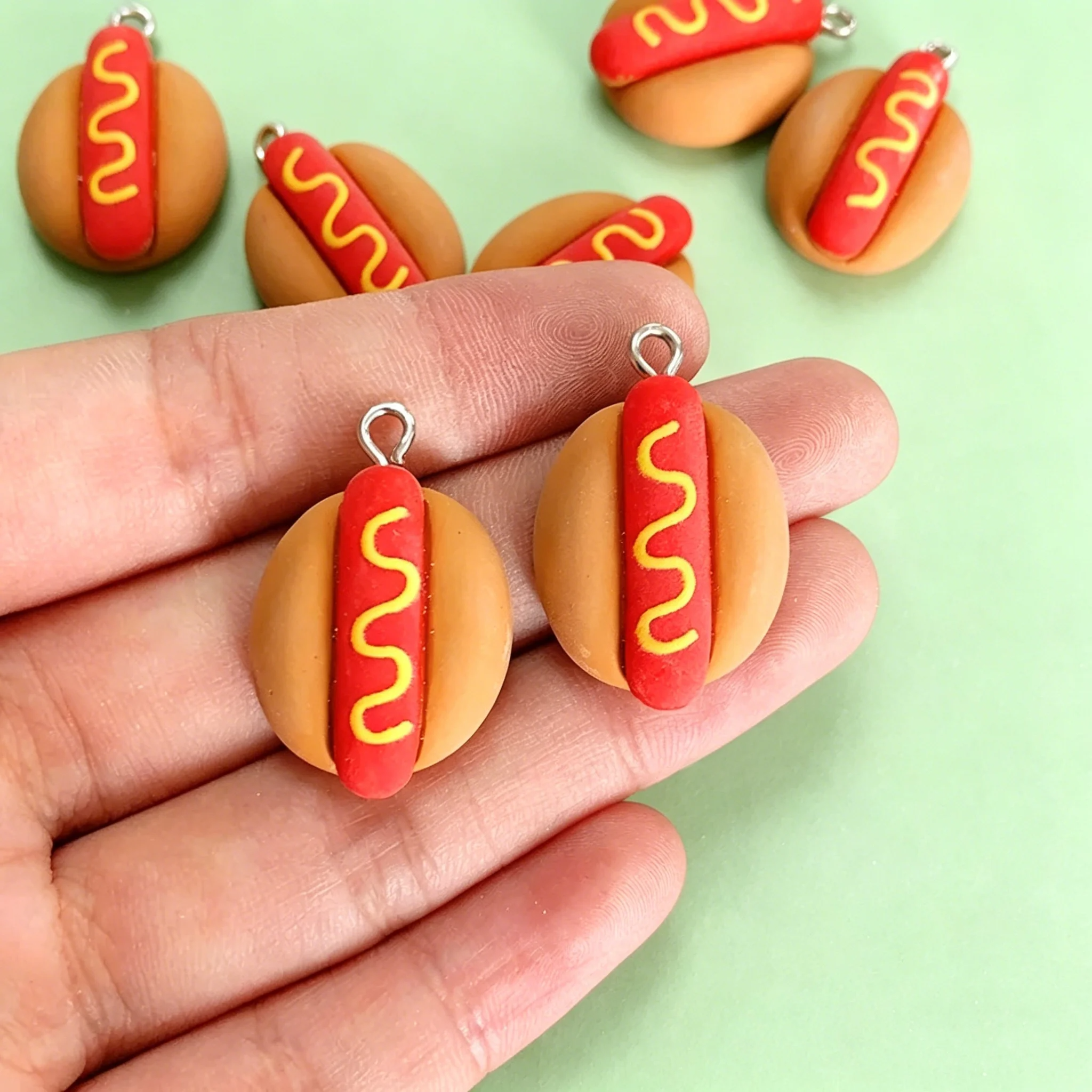 Resin Art Box - 10Pcs Cute Mini Hot Dog Resin