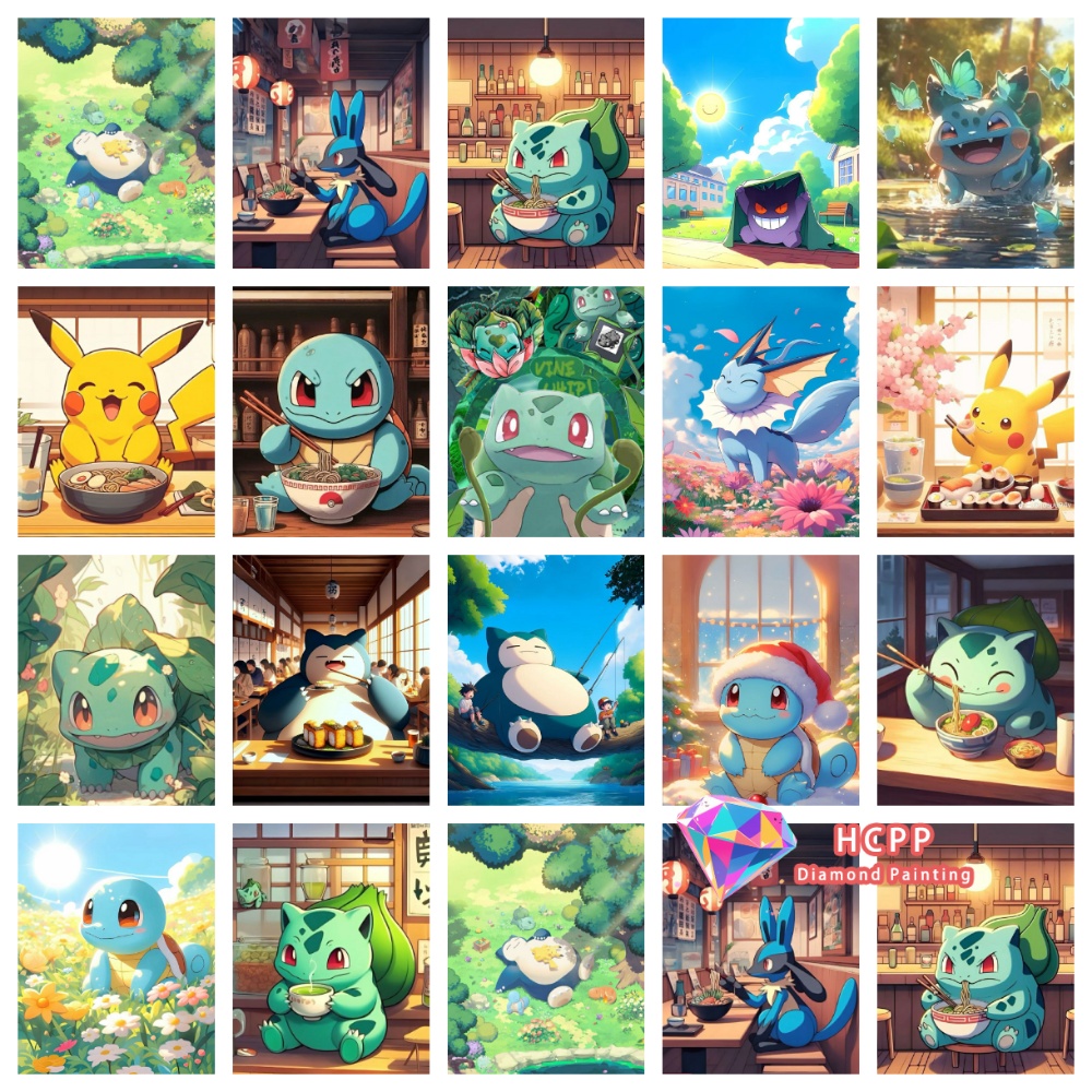 Resin Art Diy - Pikachu Bulbasaur Squirtle Anime Diamond Painting