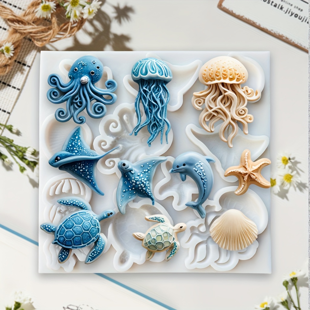 Resin Art Clay - Sea Animal Silicone Mold Octopus Jellyfish