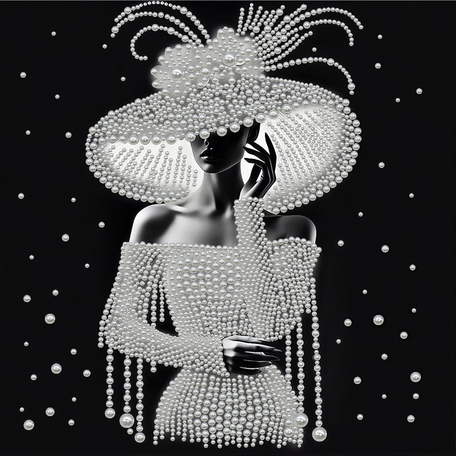 Resin Art Ideas With Pictures - Elegant Lady Full 5D DIY Pearl