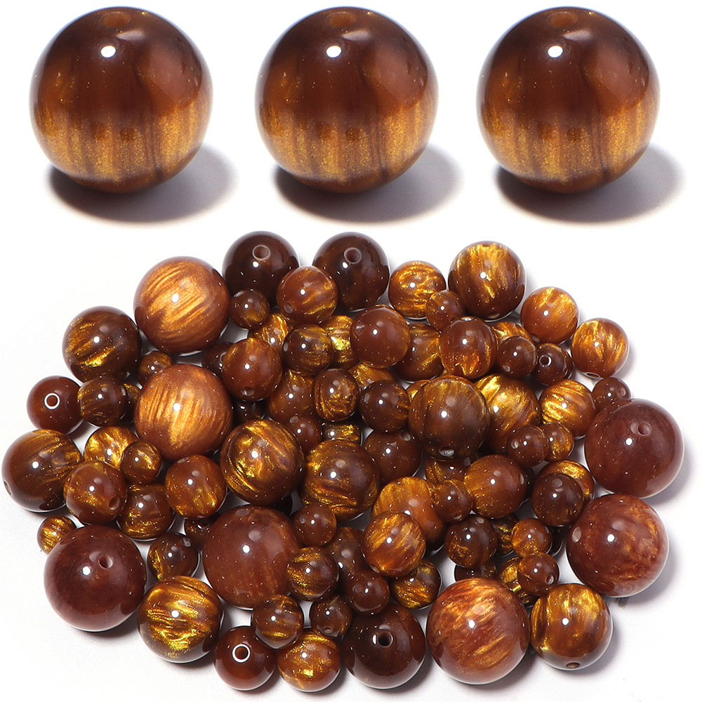 Resin Art Box - 5-30pcs/lot 8-20mm Gilding Resin Beads Gold