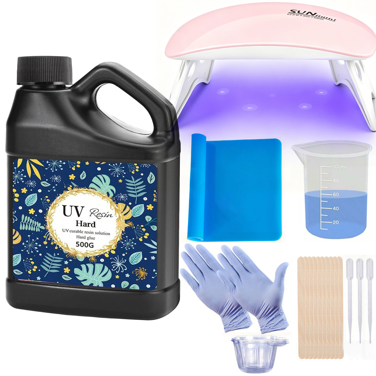 Resin Art Uv Light - Crystal Clear&Low Odor,UV Light,Silicone Mat,Ultraviolet Epoxy