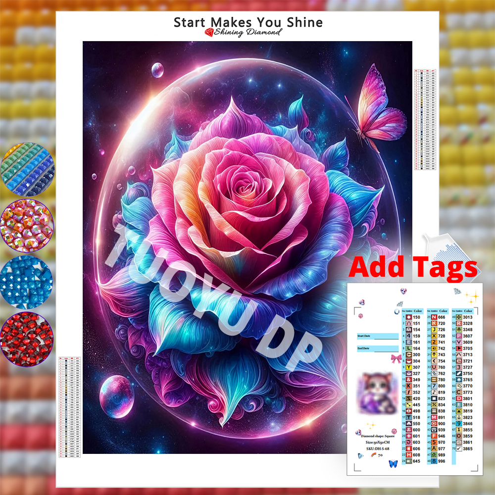 Resin Art Rose - Resin Fairy Dust Crystal Diy Diamond