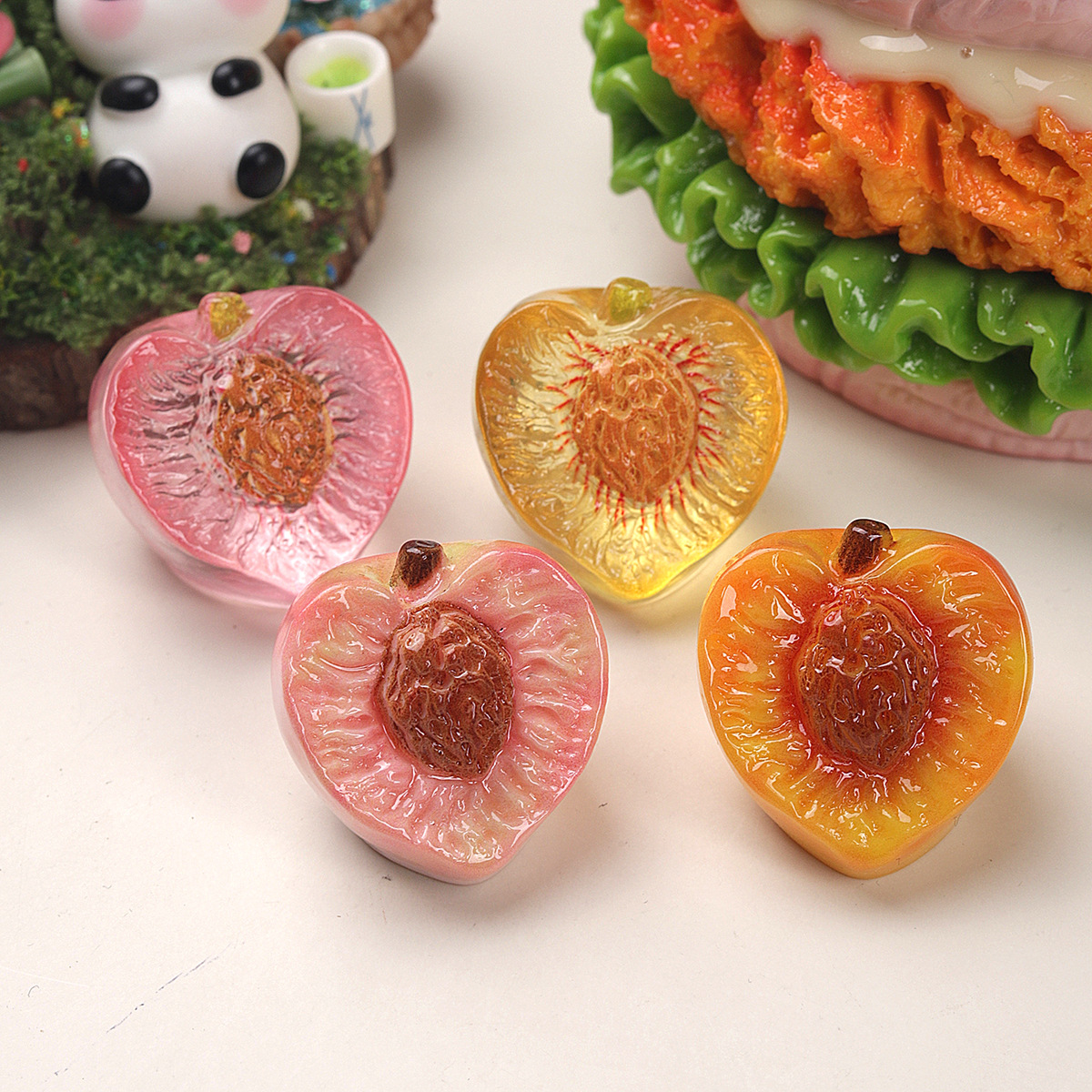 Resin Art Phone Case - 10pcs Cartoon 3D Resin Simulated Orange