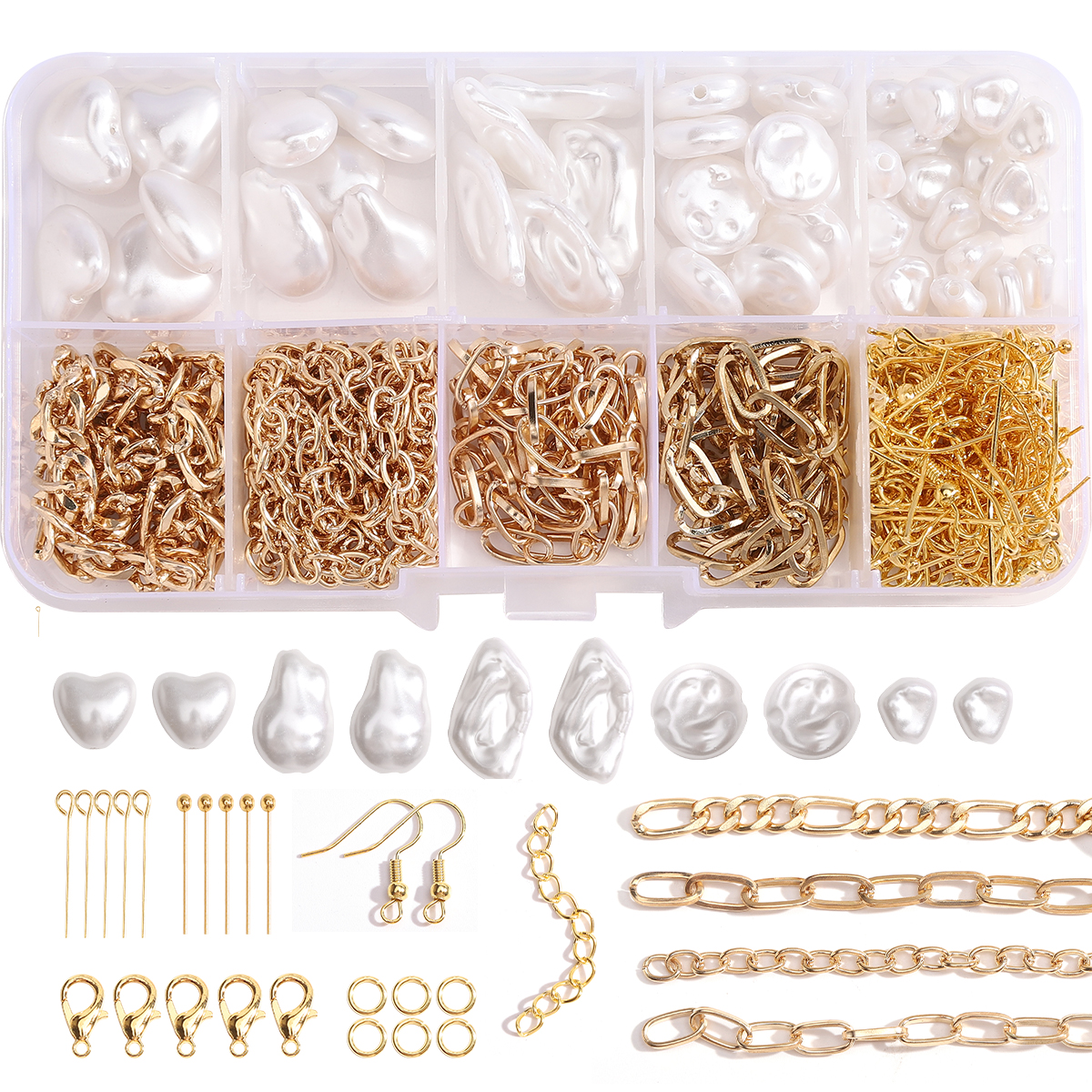 Resin Art Box - 179/366pcs 1Box ABS Irregular Pearl Perforated