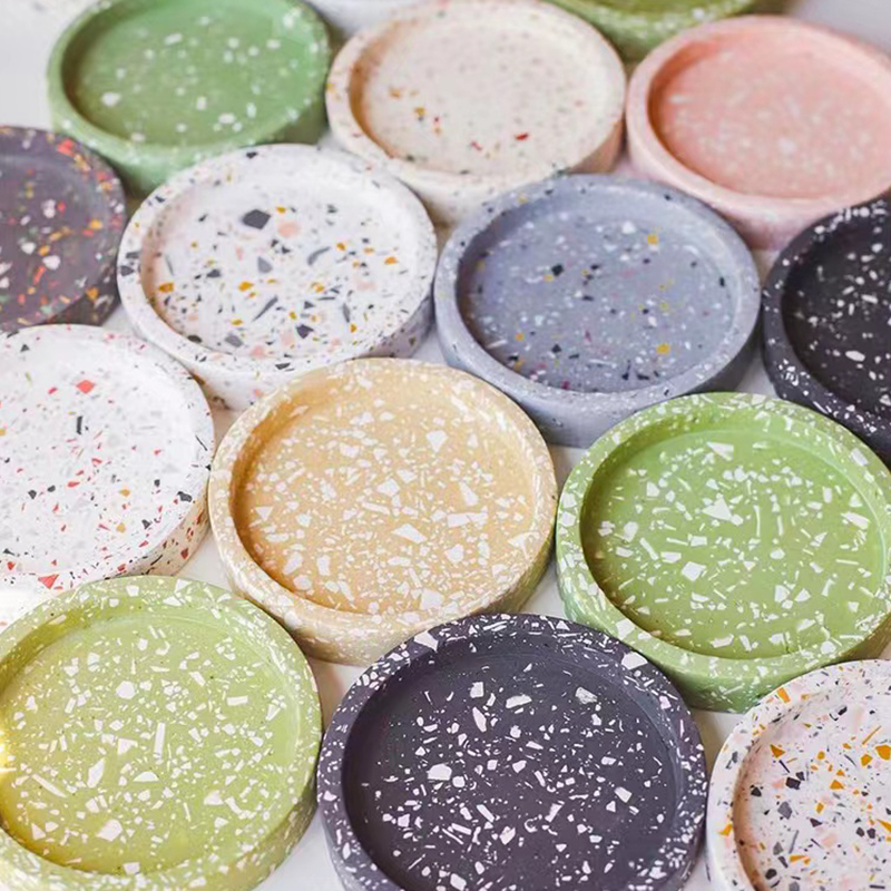 Resin Art Tray - Round Tray Cement Molds Silicone Molds