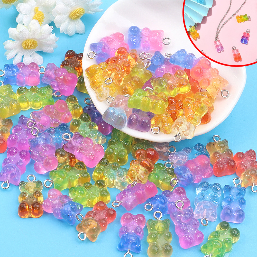 Resin Art Box - DW82 10Pcs Dual Color Resin Bear