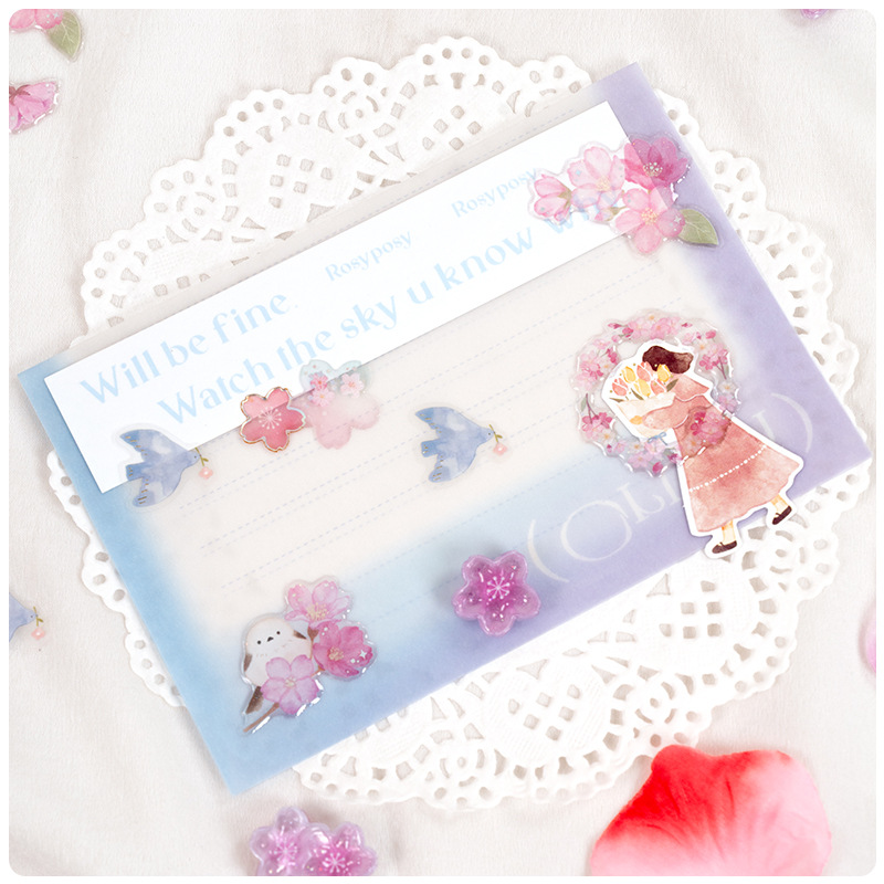 Resin Art Phone Case - Japanese Style Sakura Crystal 3D Stickers