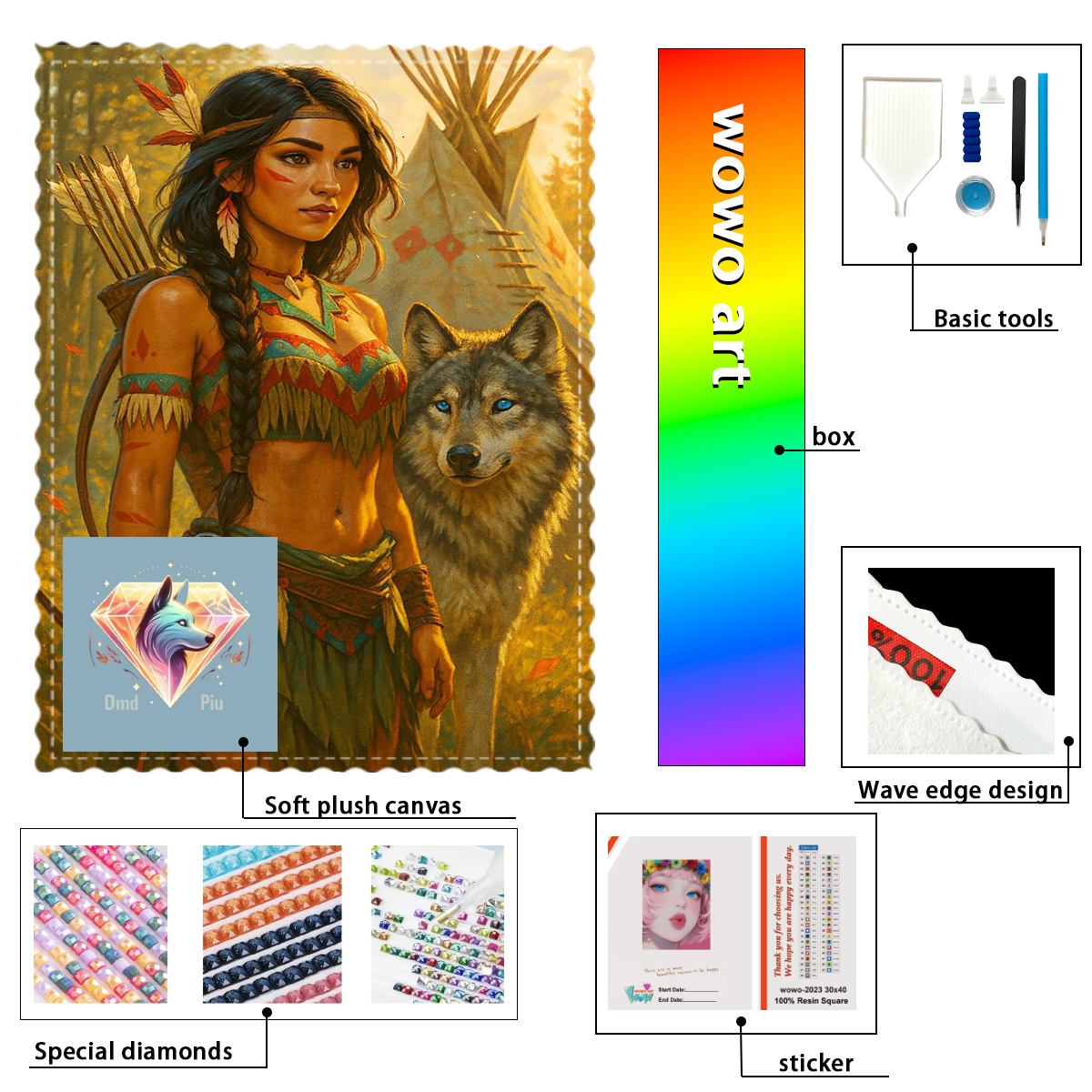 Resin Art To Buy - 【Piu Diamond Art】La sabiduría del lobo