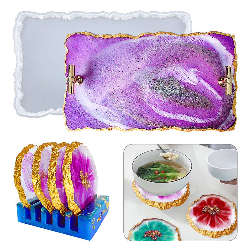 Resin Art Tray - DM413 Drusy Coaster Resin Mold Geode