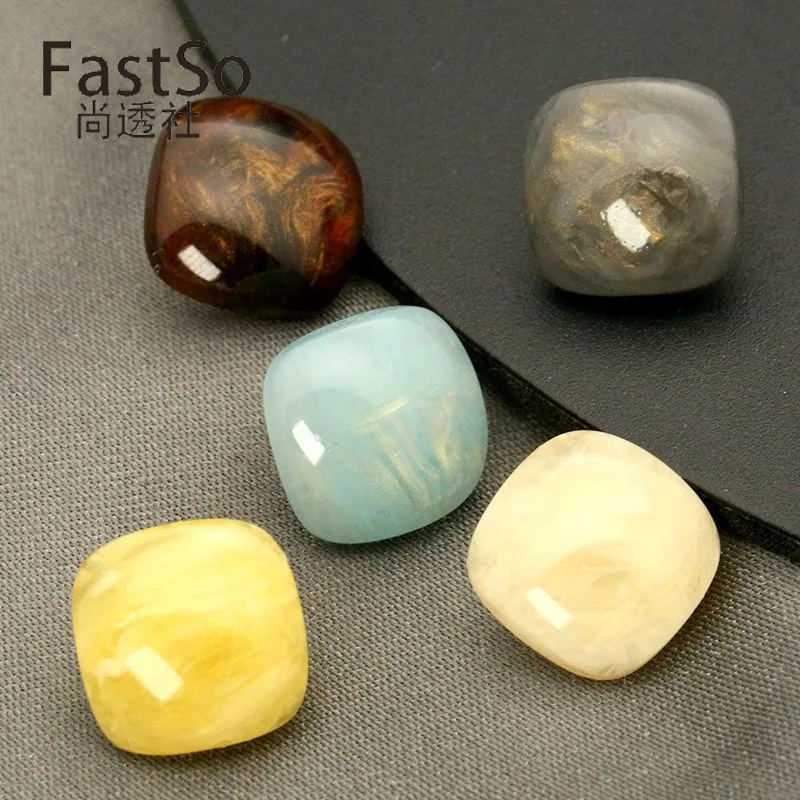 Pearl Powder Resin - Square Resin Shirt Buttons Pearl Buttons