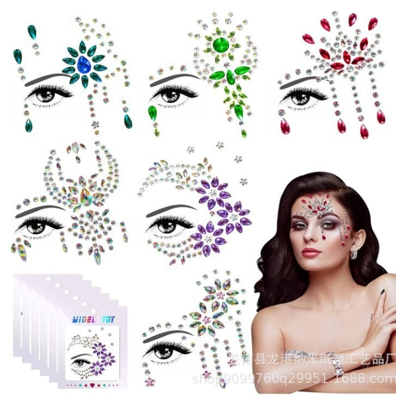 Resin Art Sticker - Acrylic Resin Face Gems Rhinestone Eye