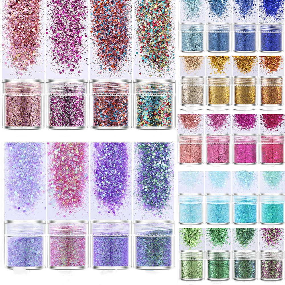 Resin Art Glitter - SNASAN 4Pcs Color Superfine Glitters Powder