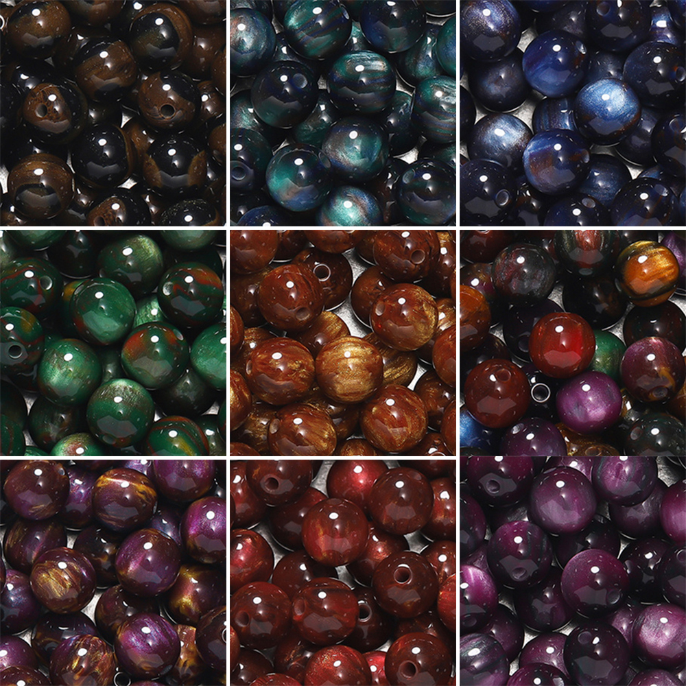Resin Art Glitter - 20-50pcs/lot Glitter Imitation Cat Eye Round