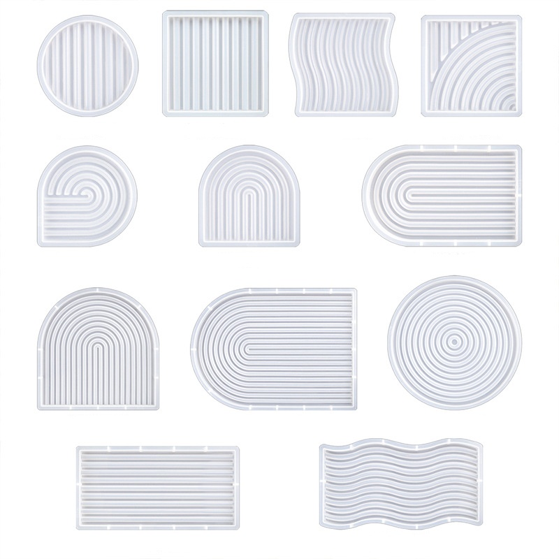 Resin Art Tray - DIY Striped Wave Tray Mold For