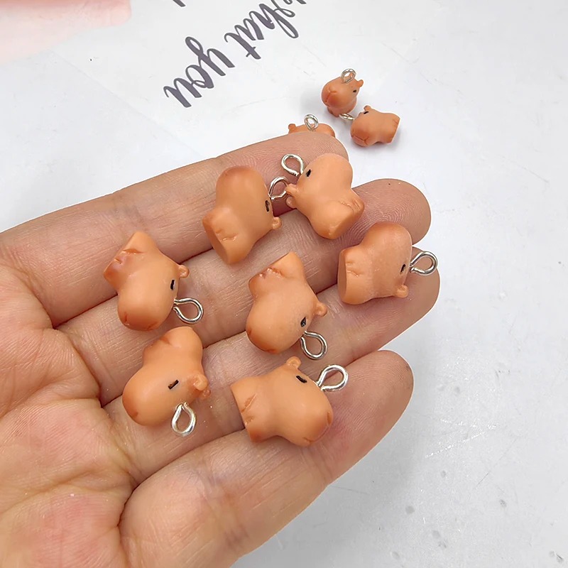 Resin Art Box - 10pcs Cute Small Capybara Charms for