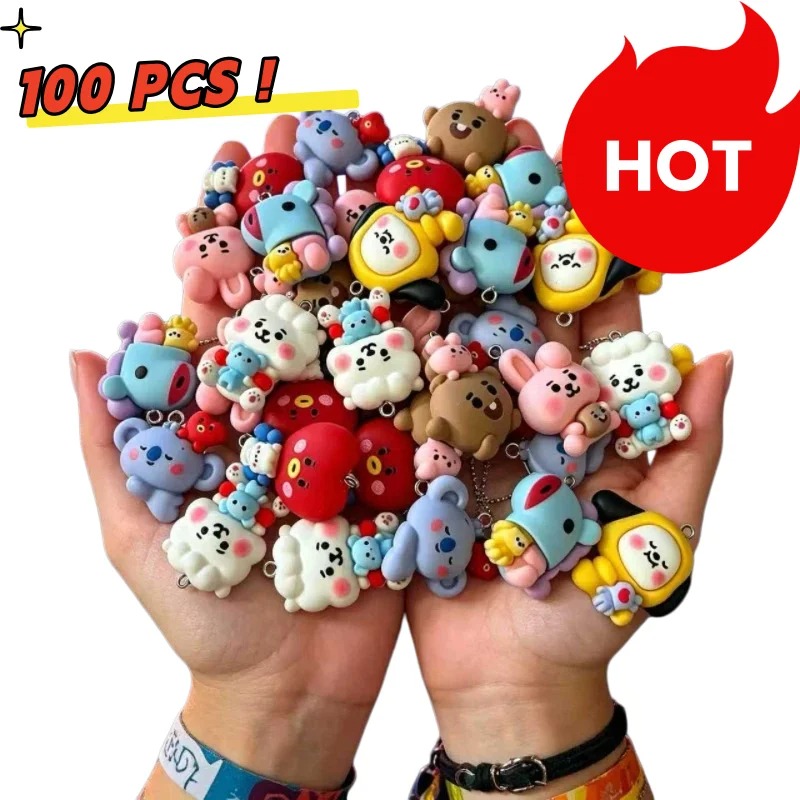Resin Art Box - 7pcs BT21 Resin Cartoon Charm DIY