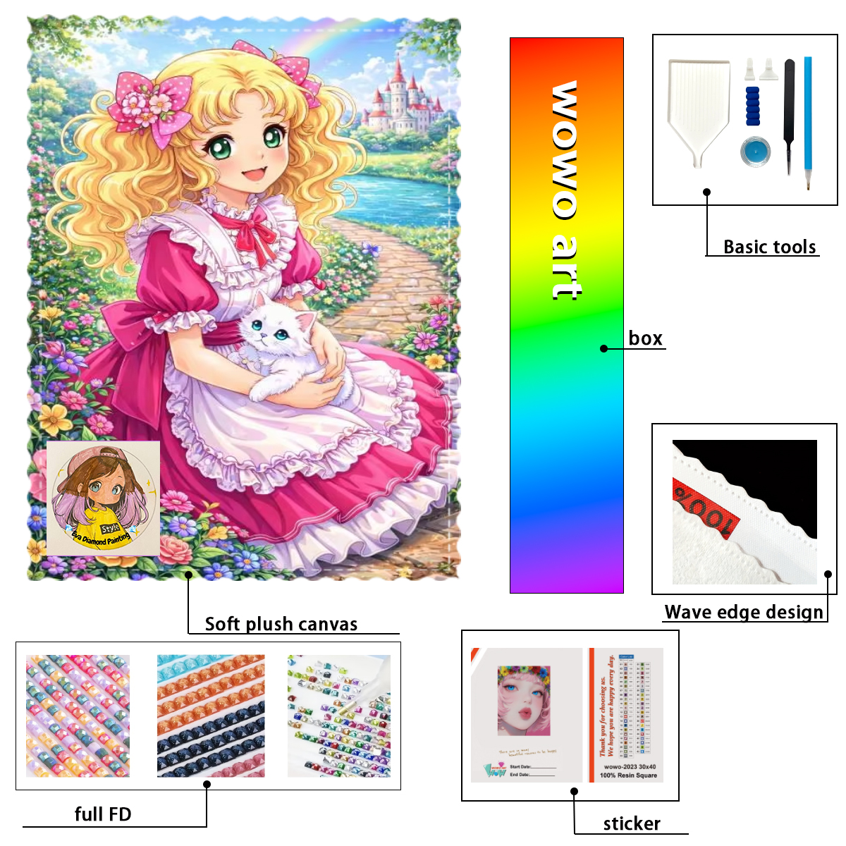 Resin Art To Buy - 【eva Diamond Art】Chica rubia y gatito