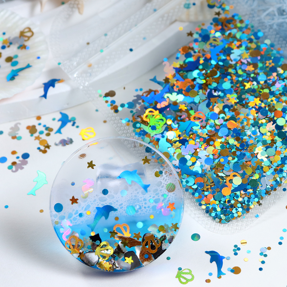 Resin Art Glitter - Dolphins Seahorses Glitter For Epoxy Resin