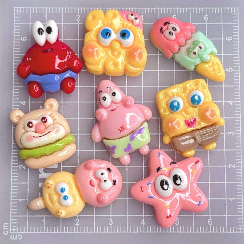 Resin Art Phone Case - 8PCS Kawaii SpongeBob SquarePants Series Resin