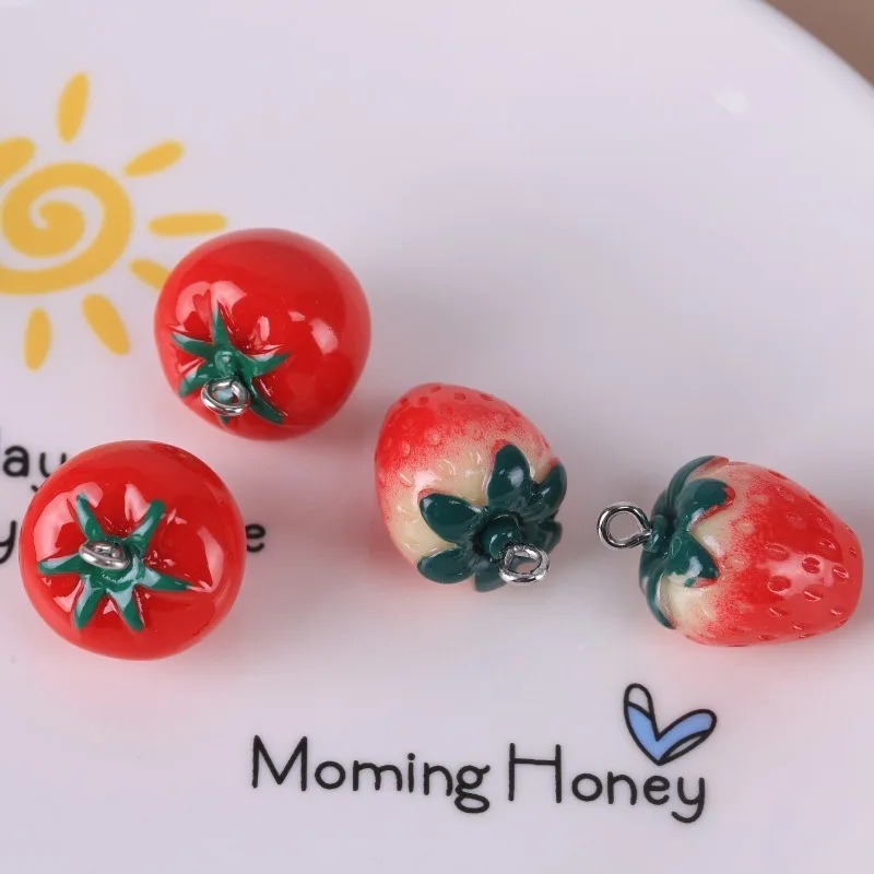 Resin Art Diy - 10 Pieces Realistic 3D Strawberry Tomato