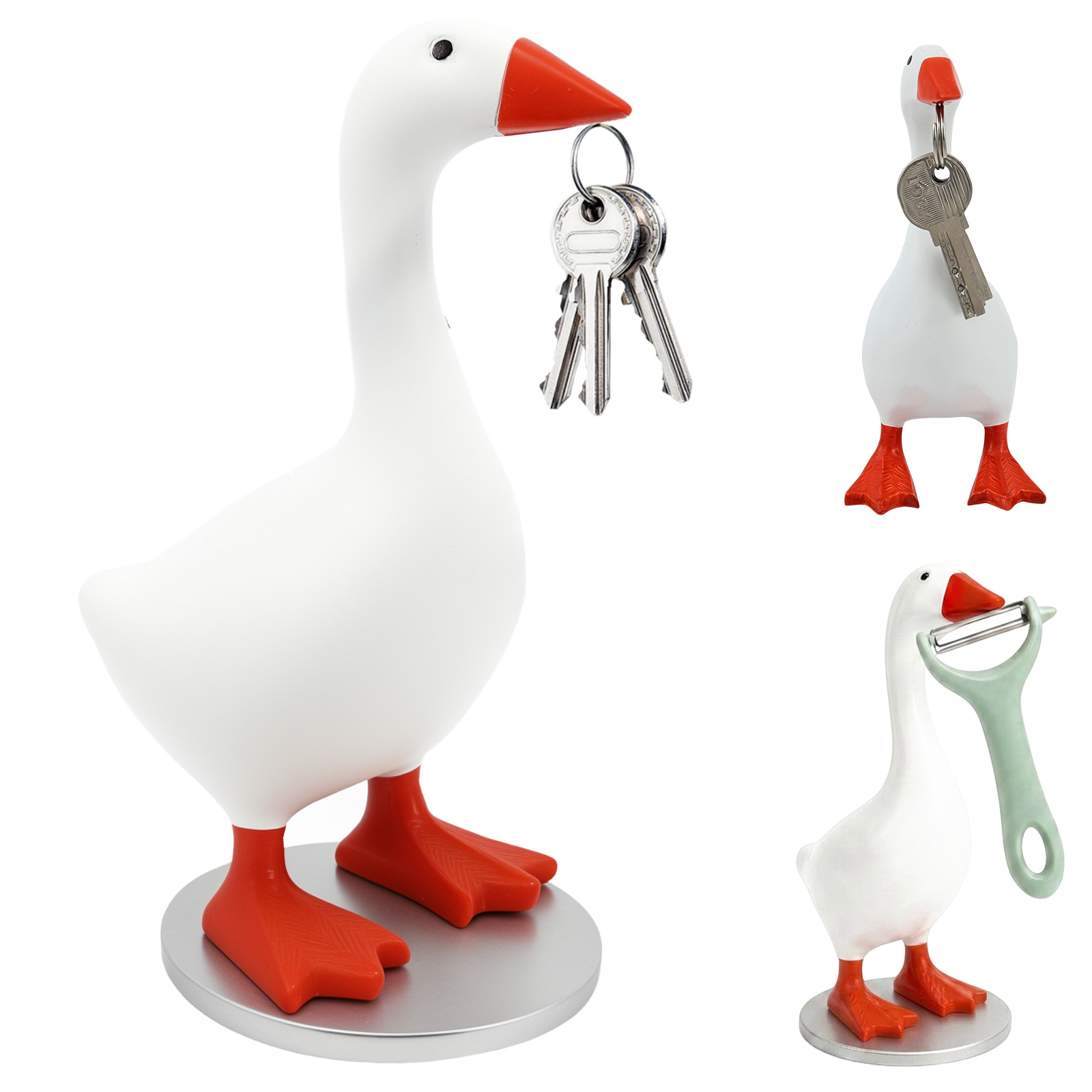 Resin Art A Keychain - 1/3 Pcs Magnetic Goose Key Chain