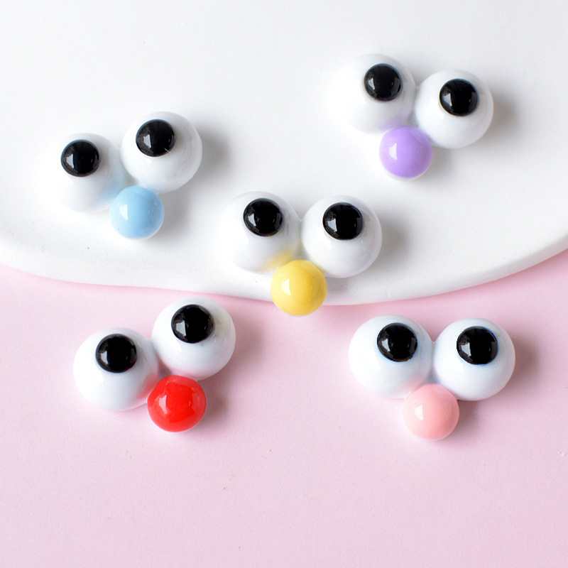 Resin Art Phone Case - 10Pcs Cute Eyes Flatback Resin Plush