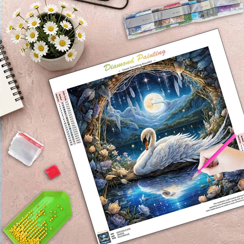 Resin Art Ideas With Pictures - GATYZTORY Swan Diamond Painting Kits For