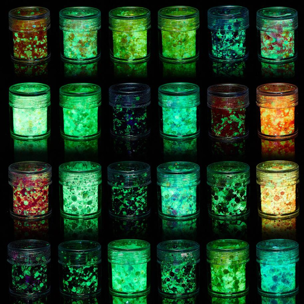 Resin Art Glitter - 24 Colors Luminous Sequins Glow in
