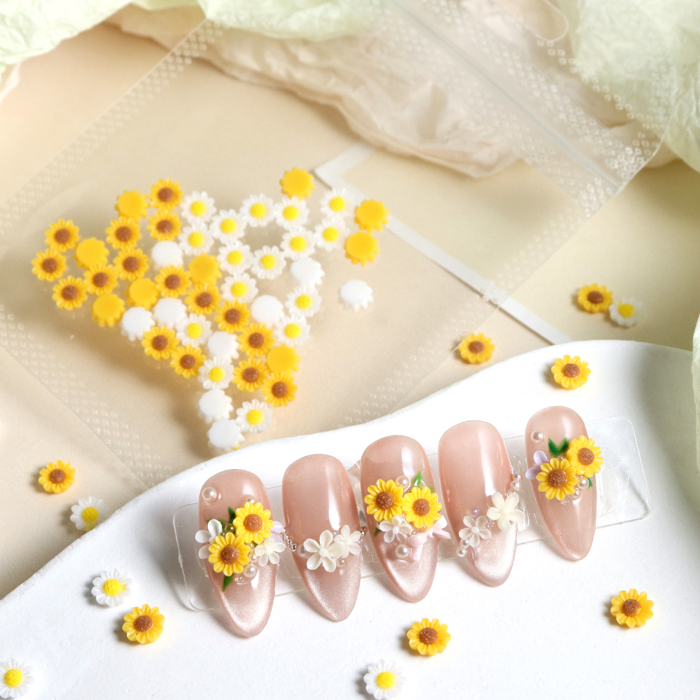 Resin Art A Keychain - 50Pcs Resin Filling 6mm Yellow White