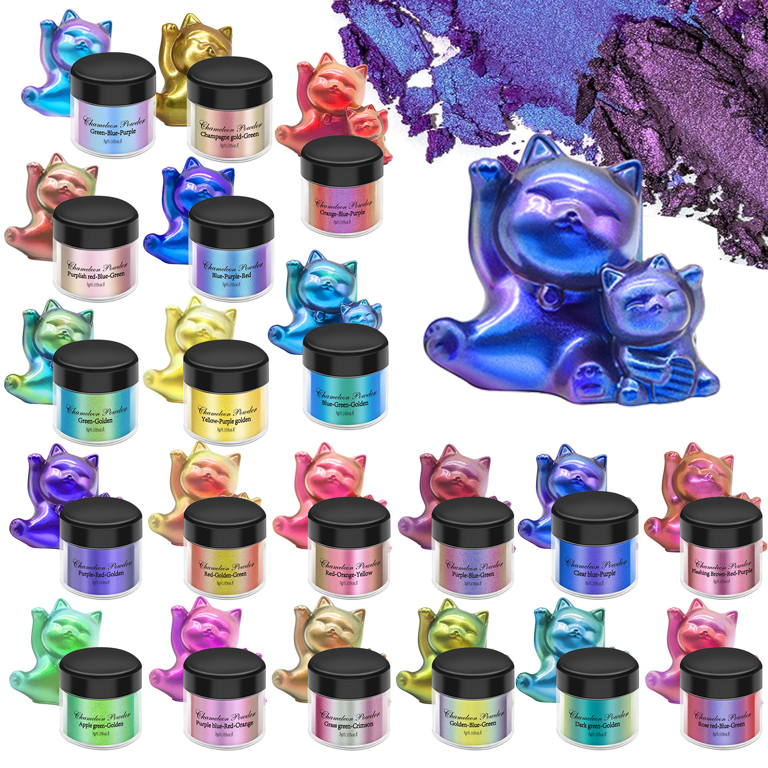 Pearl Powder Resin - 3g/Bottle Magic Mirror Powder Chameleon Epoxy