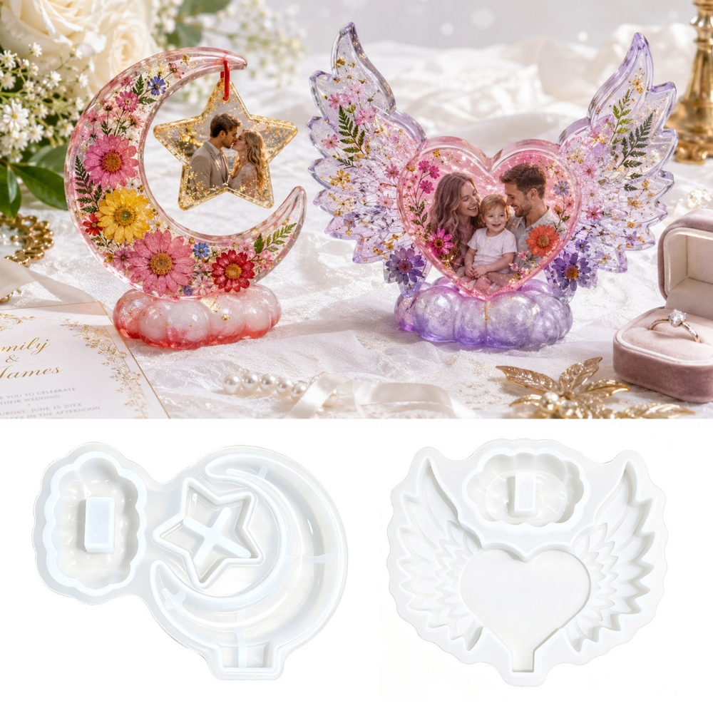 Resin Art Frame - S0308 Heart Shaped Photo Frame Ornament