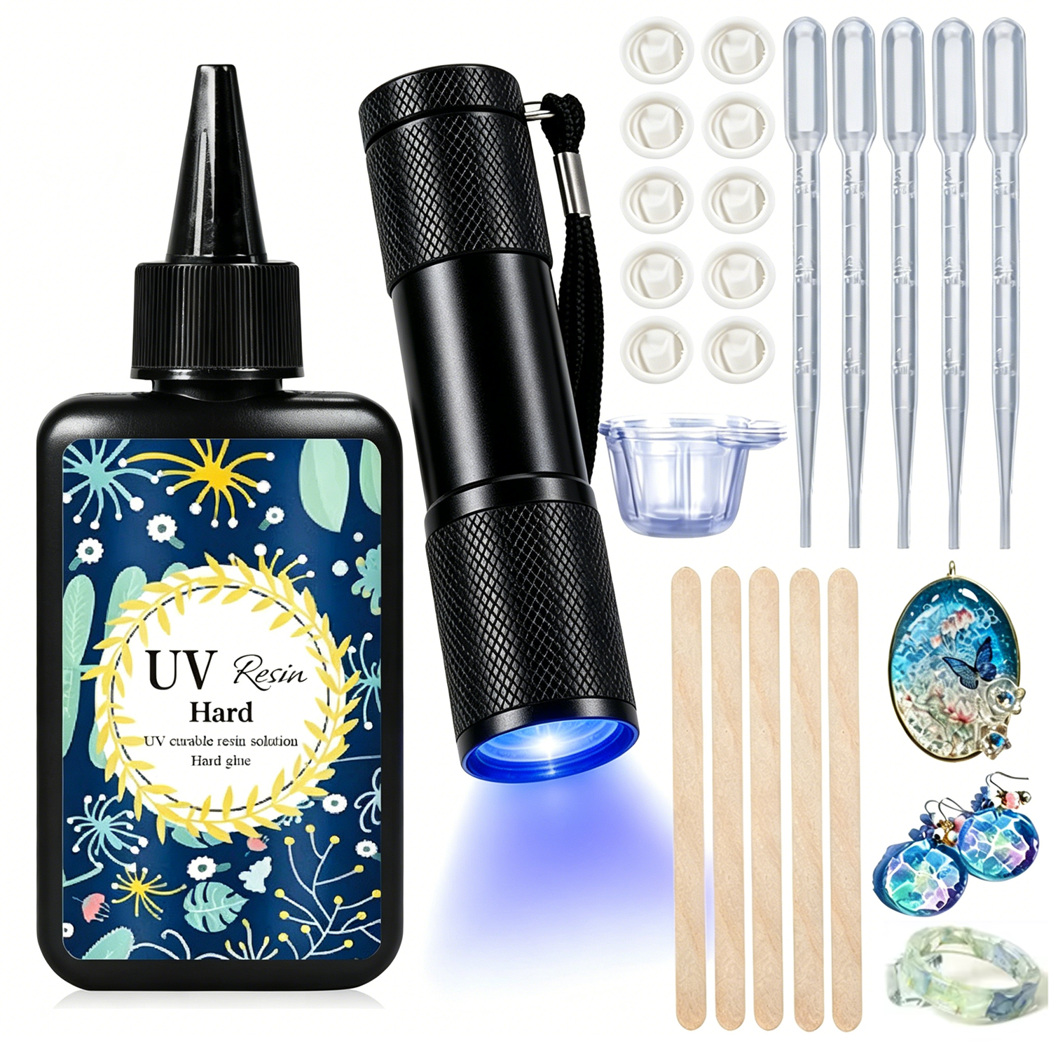 Resin Art Uv Light - UV Resin Kit with Light,Hard Type,