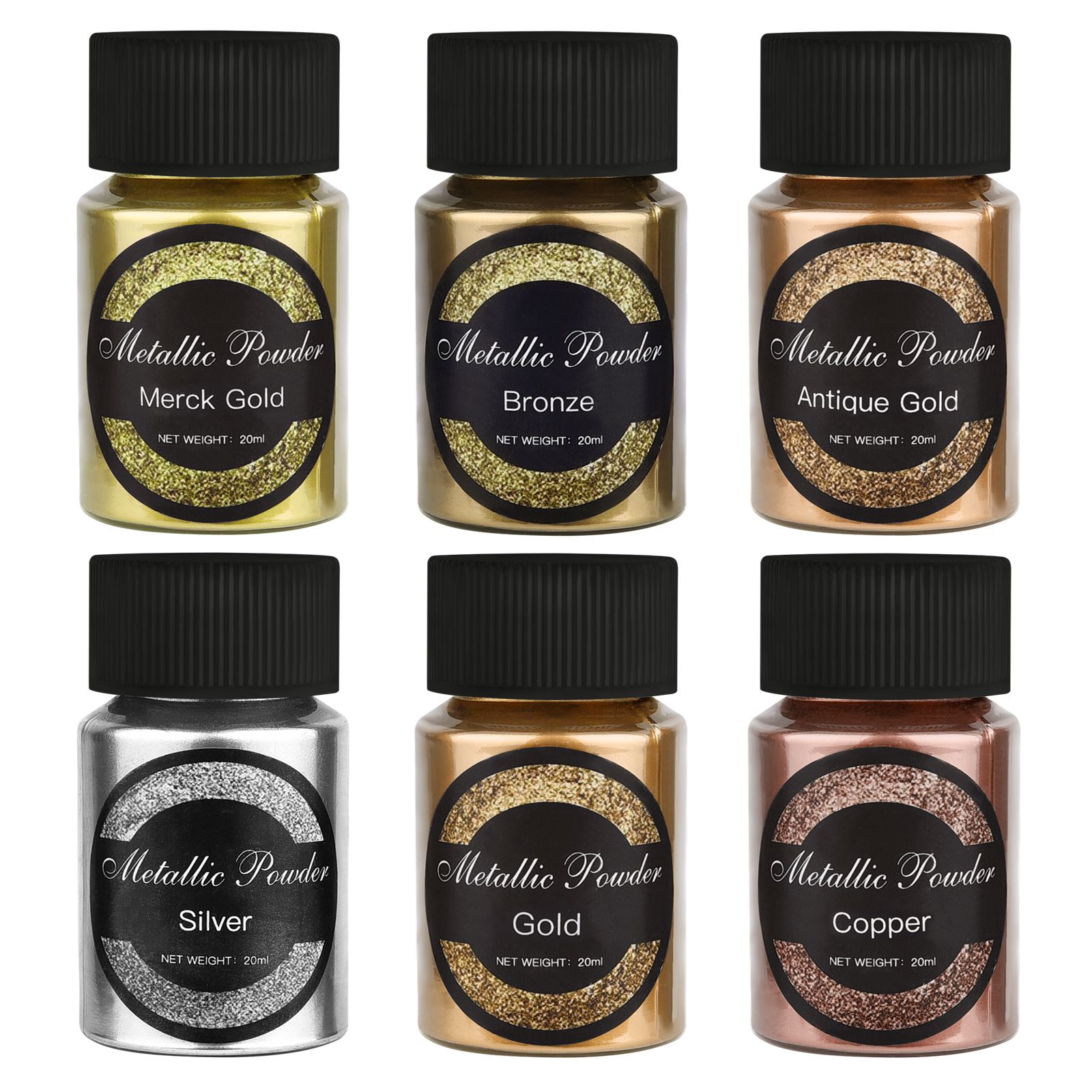 Pearl Powder Resin - 20ml/Bottle Metallic Glitter Powder Gold Silver
