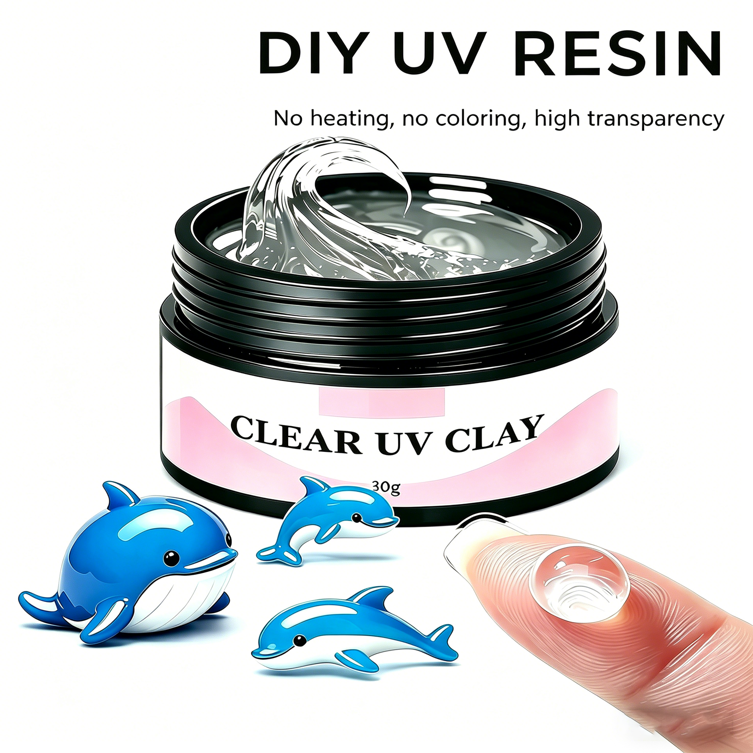 Resin Art Clay - UV Clay Clear Polymer Resin for