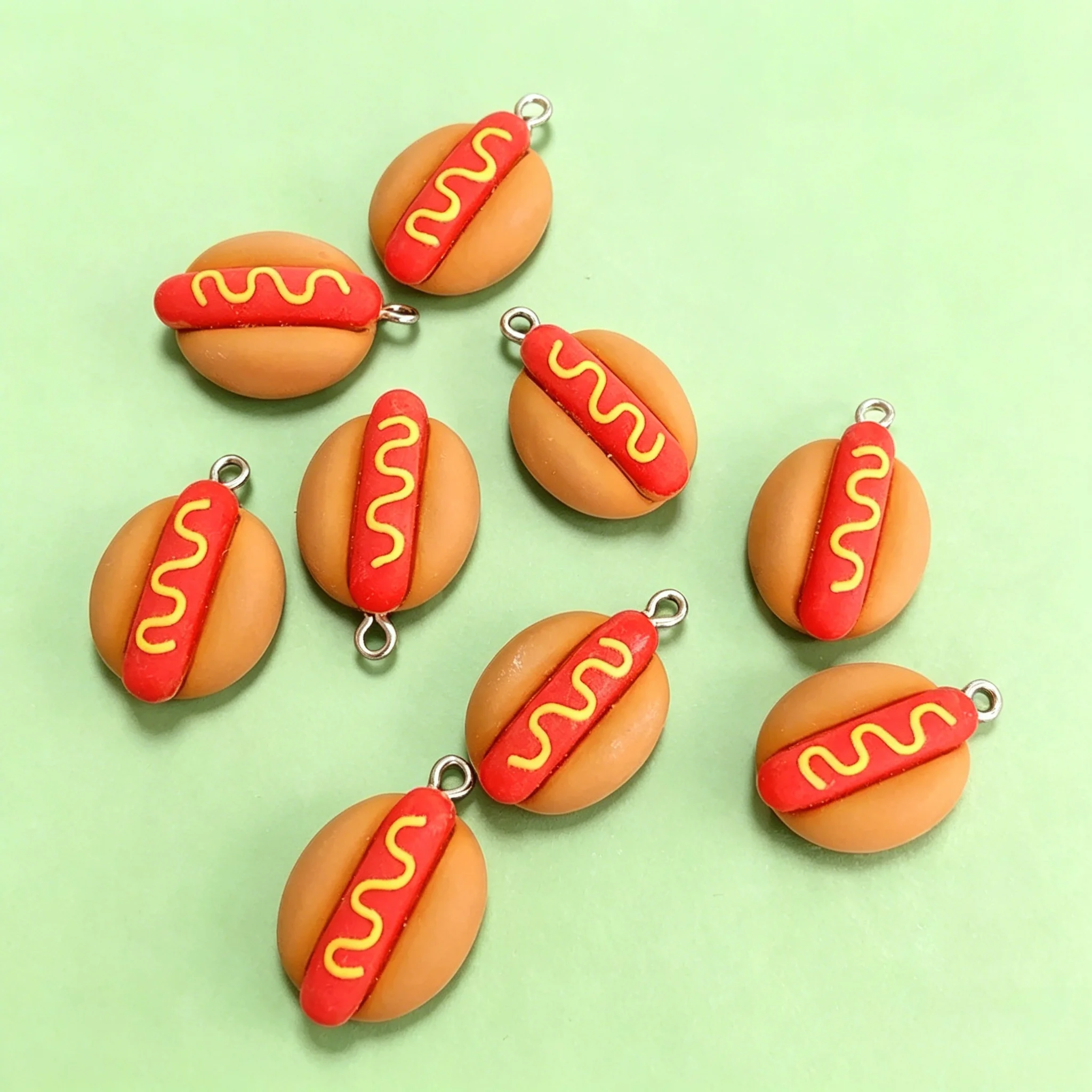 10Pcs Cute Mini Hot Dog Resin  - Resin Art Box ulasan dan harga