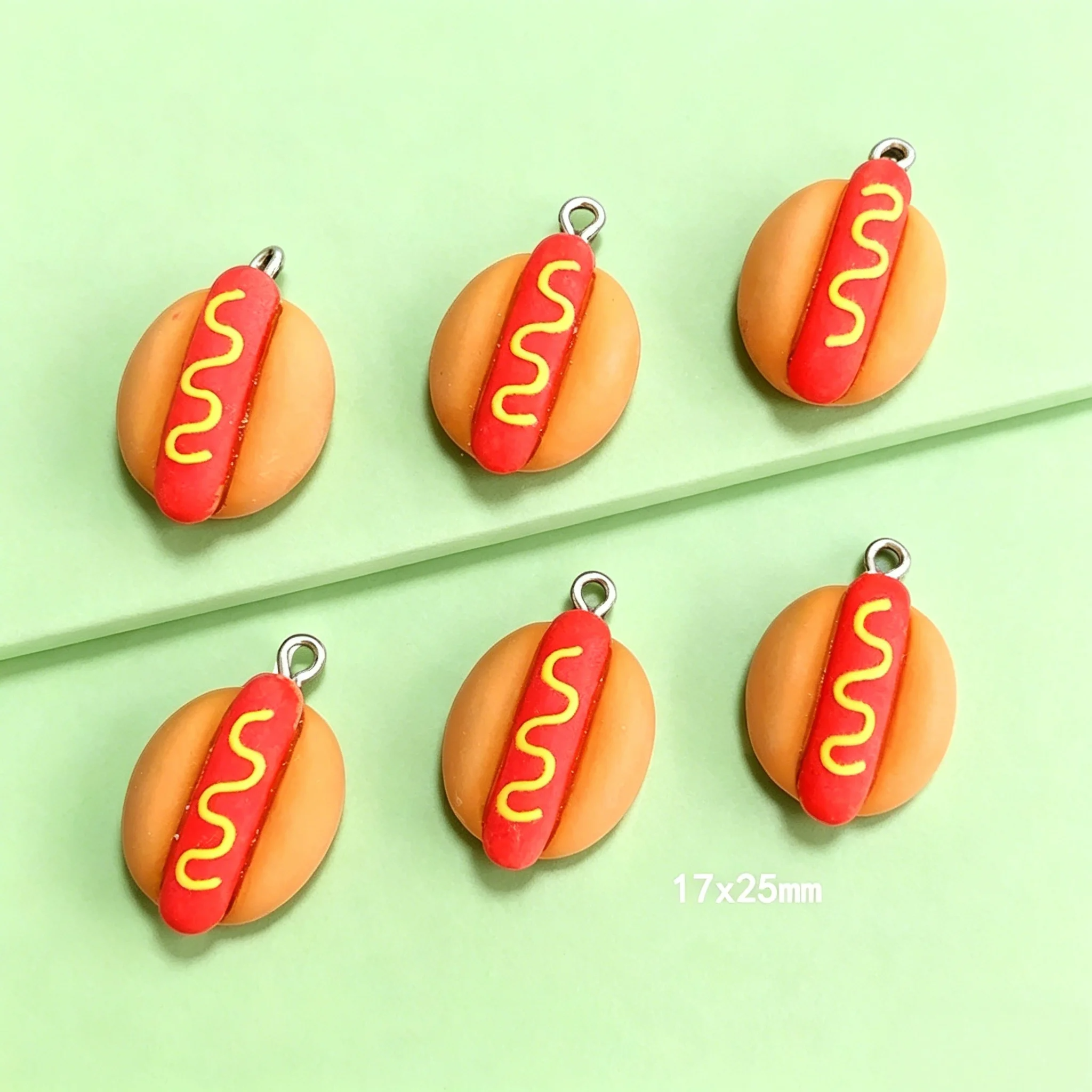 10Pcs Cute Mini Hot Dog Resin  - Resin Art Box ulasan dan harga