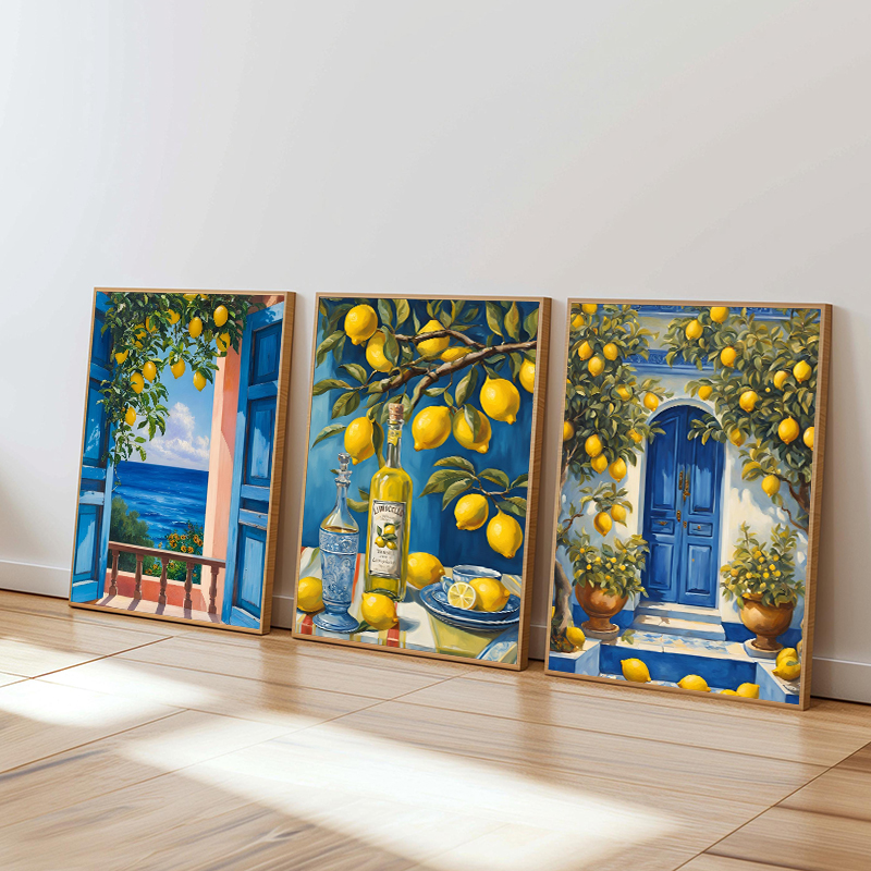 Mediterranean Italy Lemon Blue - Resin Art Wall ulasan dan harga