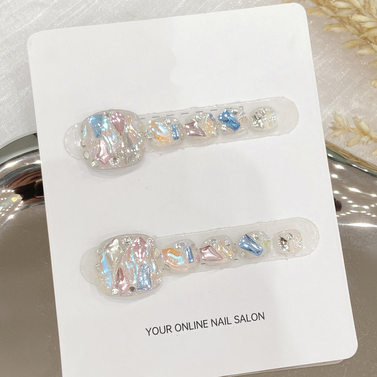 Handmade Press On Nails Transp - Resin Art Glitter ulasan dan harga