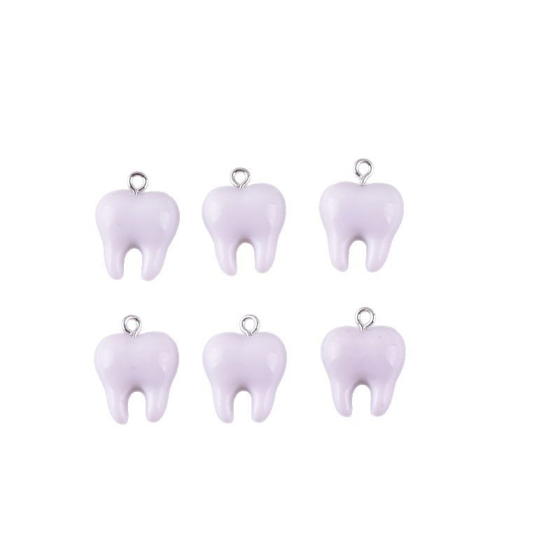 10pcs Cute White Teeth Resin P - Resin Art Box ulasan dan harga