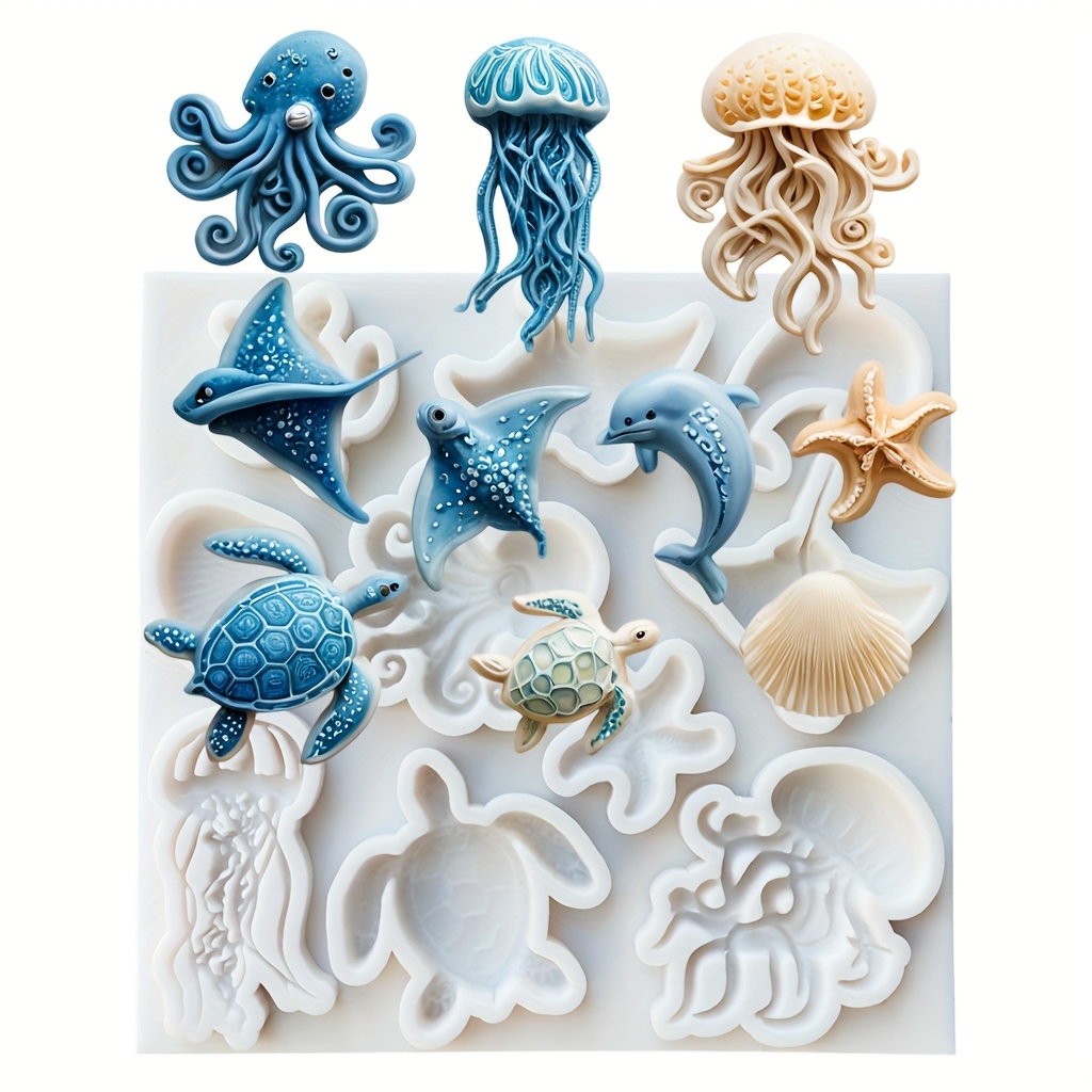 Sea Animal Silicone Mold Octop - Resin Art Clay ulasan dan harga