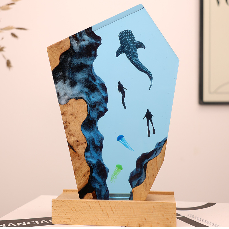 Resin Cave Whale Diver Desktop - Resin Art Wedding Gift ulasan dan harga