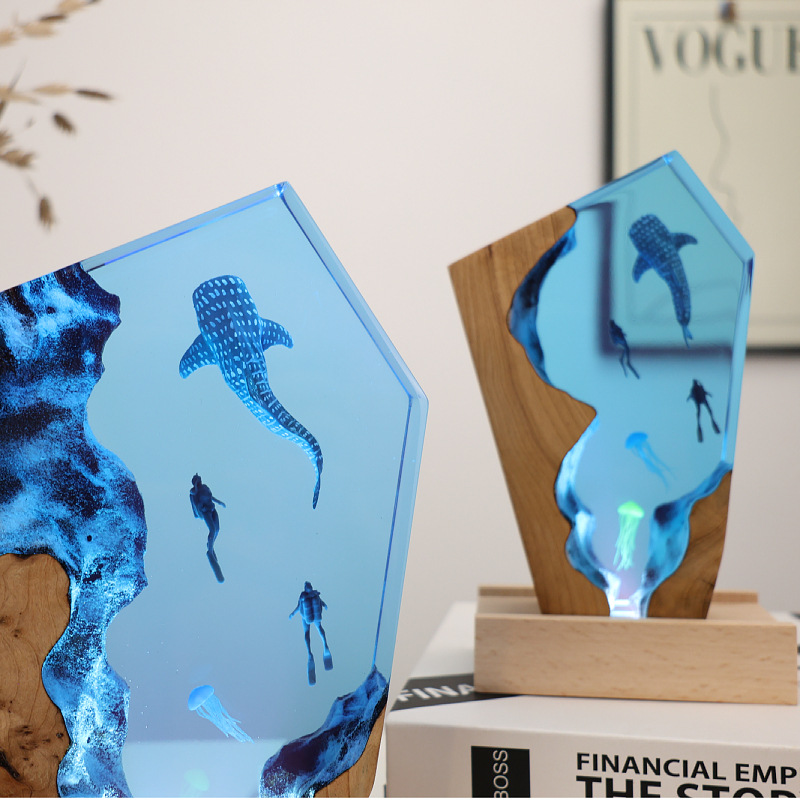 Resin Cave Whale Diver Desktop - Resin Art Wedding Gift ulasan dan harga