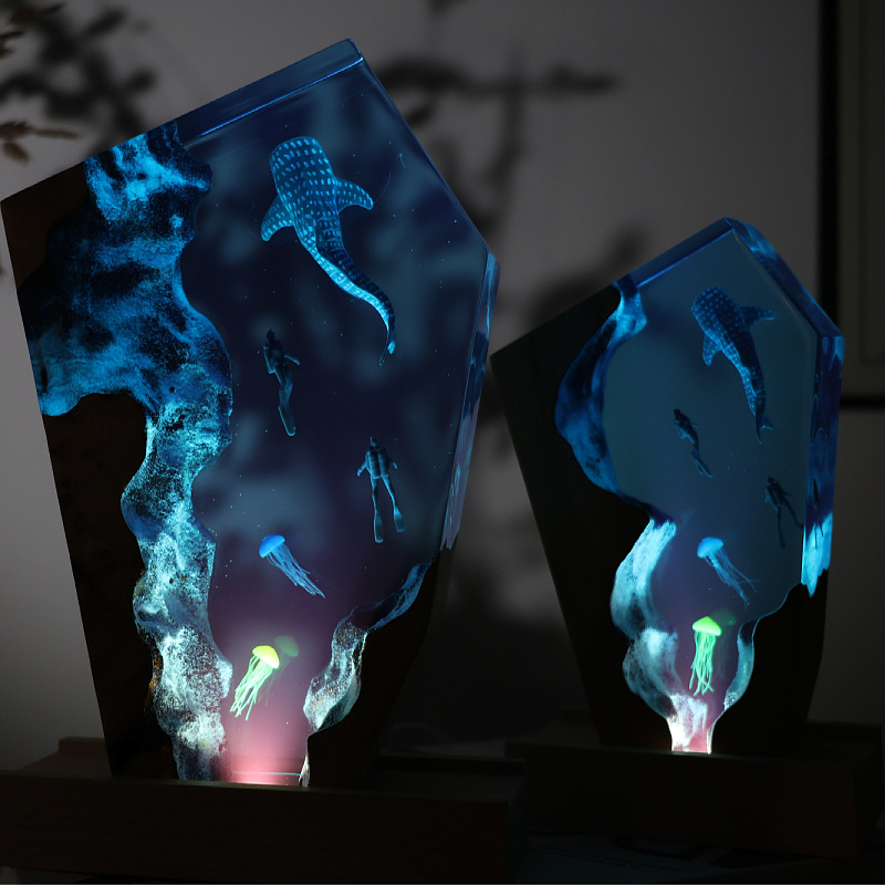 Resin Cave Whale Diver Desktop - Resin Art Wedding Gift ulasan dan harga