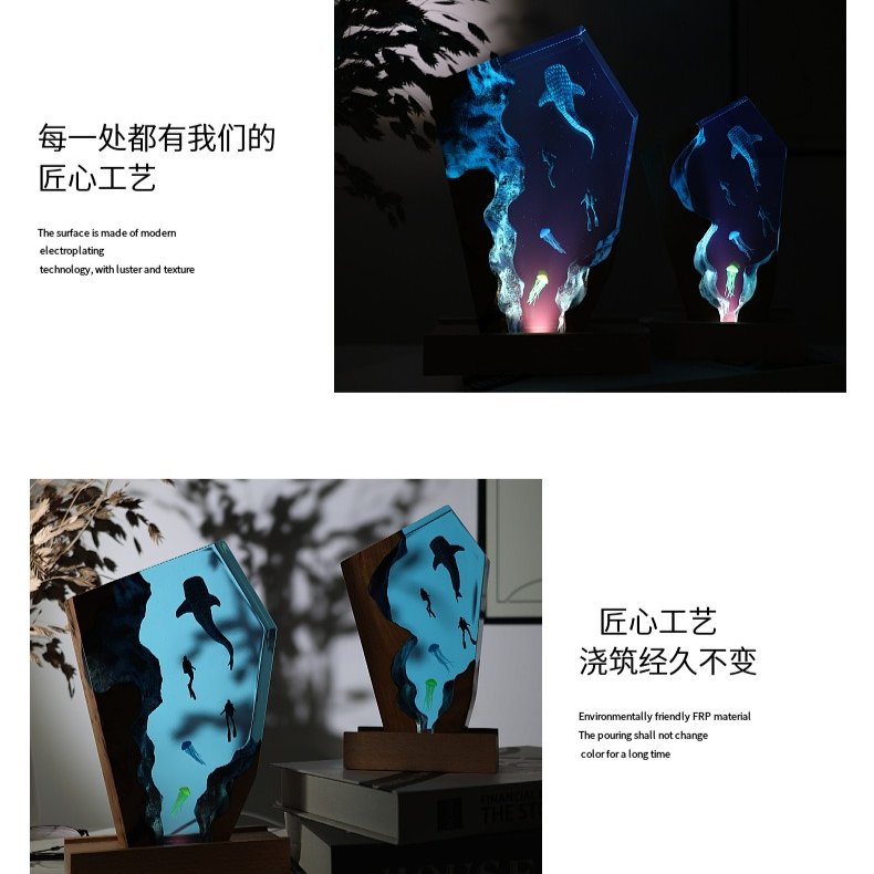 Resin Cave Whale Diver Desktop - Resin Art Wedding Gift ulasan dan harga
