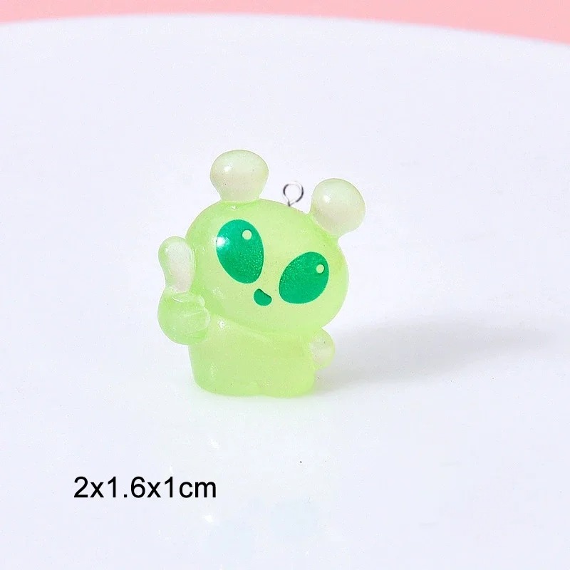 10Pcs Cute Mini Green Alien Re - Resin Art Box ulasan dan harga