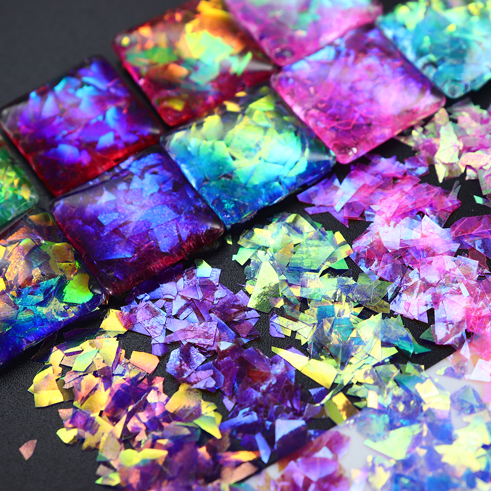 12 Grids/Box Iridescent Glitte - Resin Art Glitter ulasan dan harga