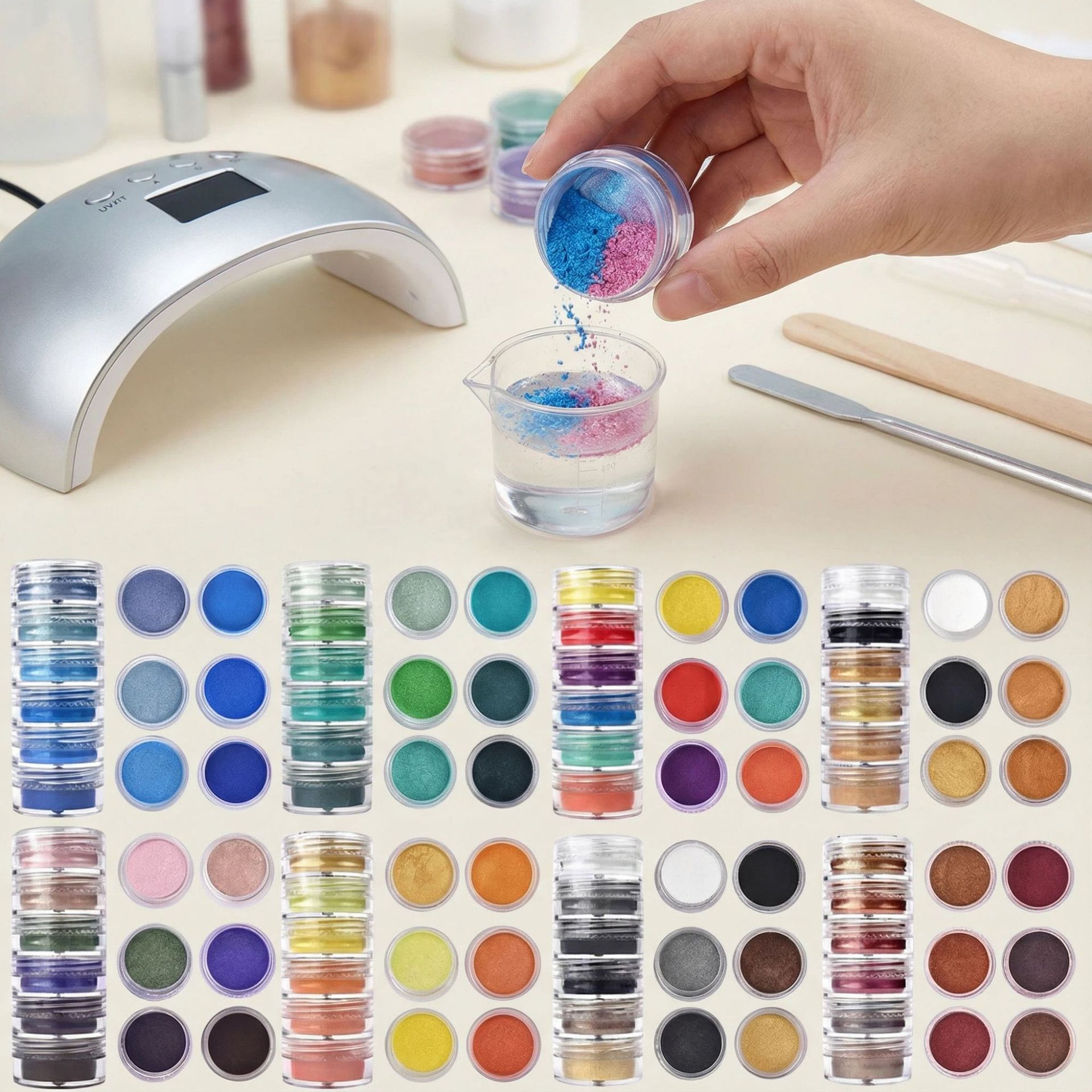 24/60 Colors Pearl Mica Glitte - Pearl Powder Resin ulasan dan harga