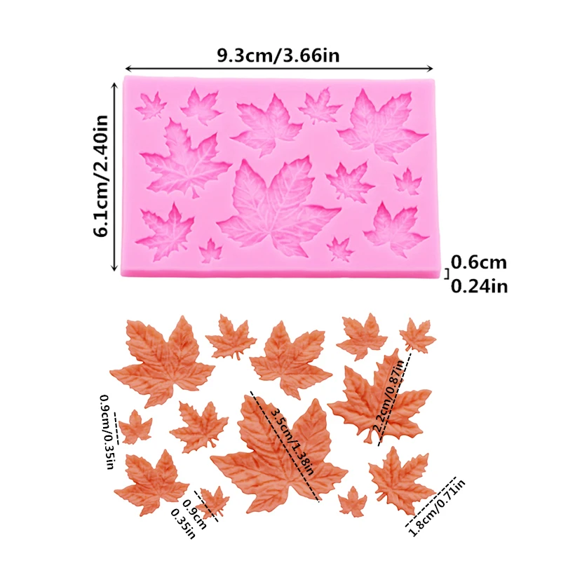 Gj-61 DIY leaf maple leaf sili - Resin Art Clay ulasan dan harga