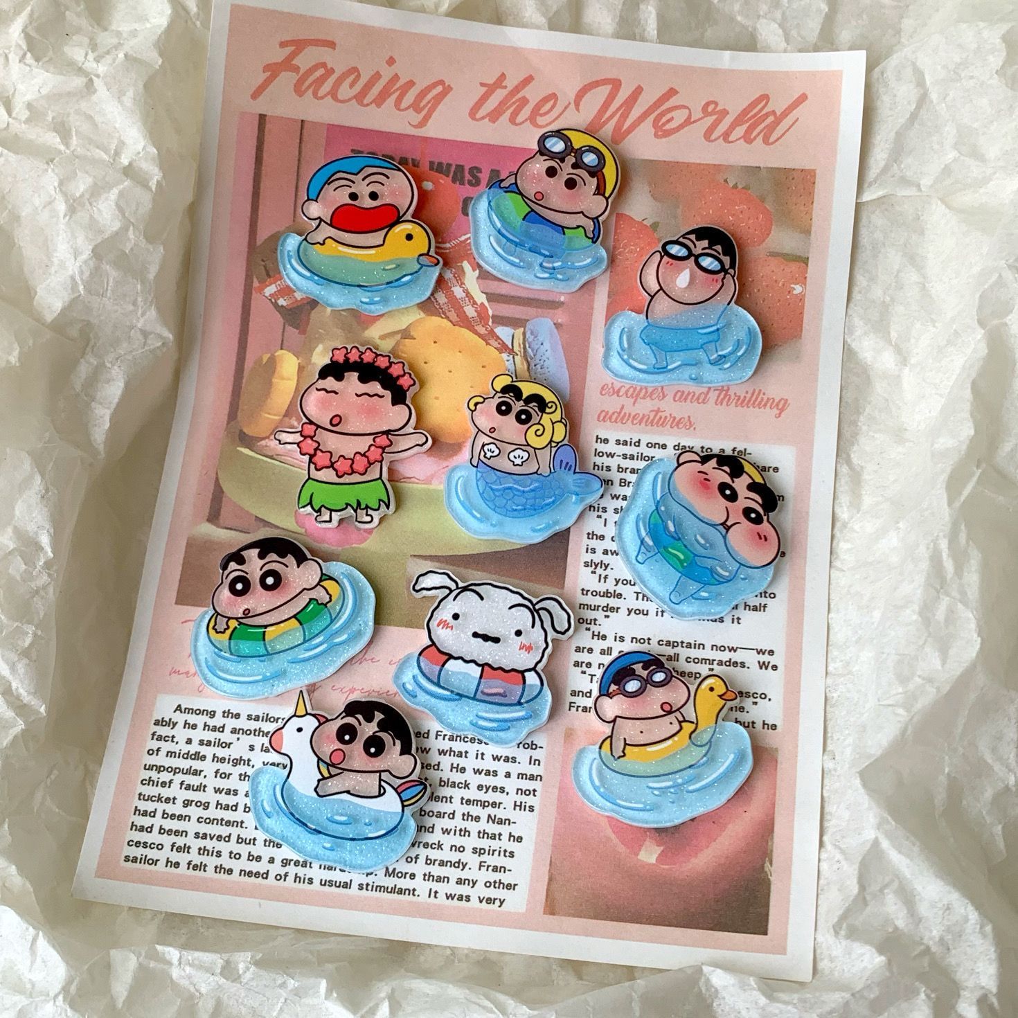 Crayon Shin-chan resin accesso - Resin Art Phone Case ulasan dan harga